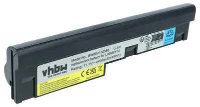 Produktbild von vhbw Akku kompatibel mit Lenovo IdeaPad S10-3 064757M, S10-3 064752M, S10-3 064746U, S10-3 - 06474CU Notebook (4400 mAh, 11,1 V, Li-Ion)