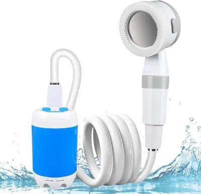Produktbild von Portable Campingdusche – Elektrische Duscharm mit 4000 mAh-Akkumulator, IPX7-Wasserdicht, ideal für Wanderungen, Auto-Reinigung und Hunde-Waschen.