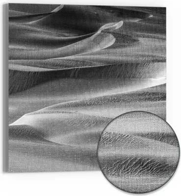 Produktbild von DEQORI Hybrid Leinwand Bild 30x30 cm 'Dünen der Stille' Wandbild Glas flach modern