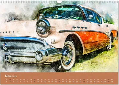 Produktbild von Autoveteranen - kunstvoll inszeniert (Wandkalender 2025 DIN A3 quer), CALVENDO Monatskalender