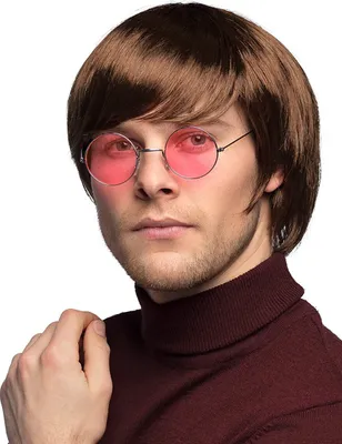 Image de Perruque tête de champignon homme brune