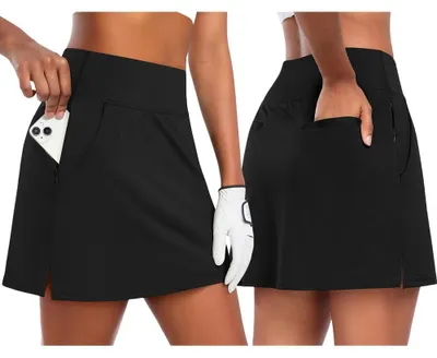 Produktbild von XFSRG Tennisrock Damen Hosenrock Damen Tennis Skort Golfrock mit Shorts Skort mit Integrierter Innenhose Hoher Bund Seitenschlitz (DE/NL/SE/PL, Alphanumerisch, M)
