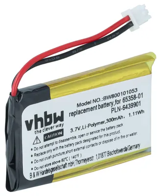 Produktbild von vhbw Akku kompatibel mit Plantronics Supraplus CS351N, CS361N Wireless Headset Kopfhörer (300 mAh, 3,7 V, Li-Ion)