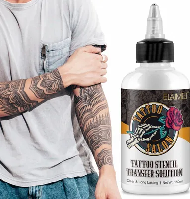 Produktbild von Tattoo Schablonen Stencil Solution Transfer Gel Creme Abzugsflüssigkeit, 150ml