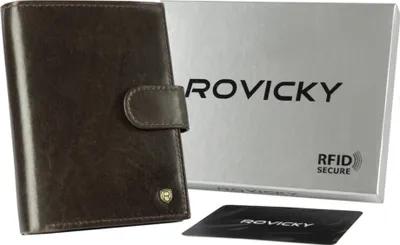 Obrázek produktu pro Rovicky pánská kožená peněženka RFID tmavě hnědá