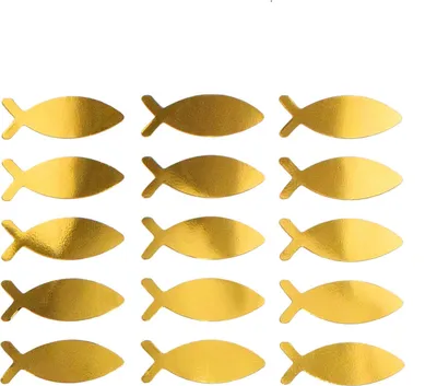 Produktbild von Oblique Unique 15 Fisch Sticker Aufkleber Taufe Kommunion Konfirmation Deko - gold