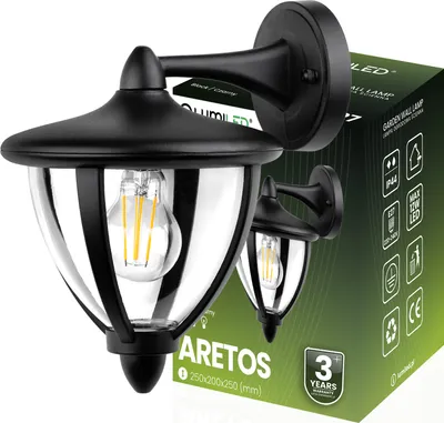 Zdjęcie produktu dla Lampa Ogrodowa Kinkiet Elewacyjny E27 LED Latarnia ARETOS LUMILED