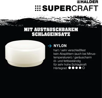 Produktbild von Halder Schonhammer 750g Gesamtlänge 365mm Kopf-Durchmesser 45mm rückschlagfrei - 3366045