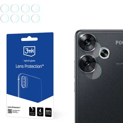 Produktbild von 3mk Hybridglas Lens Protection für Xiaomi POCO F6 Kamera Objektiv Kameralinse 0,16mm 6H (4 Stück)