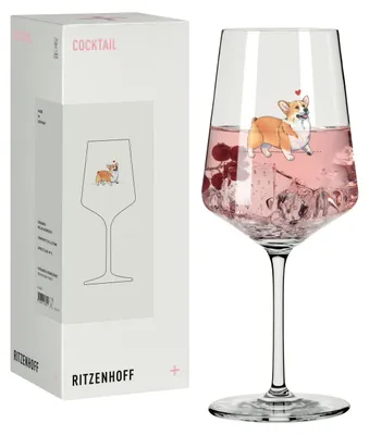 Produktbild von Ritzenhoff Petfluencer Cocktailglas #13 Tierisch Glücklich 544 ml Corgi