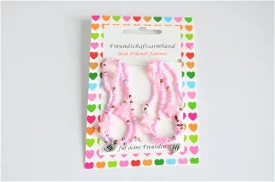 Produktbild von BFF Armband 2er Glasp Stern rosa