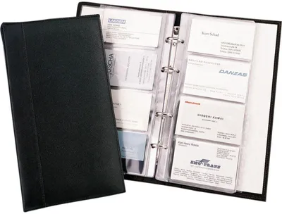 Produktbild von Visitenkartenringbuch für 120 Karten 140x250x40mm schwarz