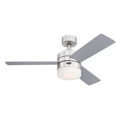 Obrázek produktu pro Stropní ventilátor Alta Vista saténový chrom 105 cm s LED osvětlením a dálkovým ovládáním