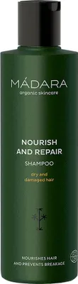 Produktbild von MÁDARA Cosmetics Nourish and Repair, 250 ml, Shampoo, Nicht-professionell, Frauen, beschädigtes Haar, trockenes Haar, Alle Farben