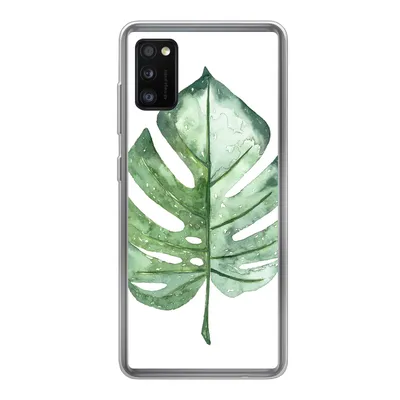 Produktbild von MuchoWow® Handyhülle Schutzhülle Hülle für Samsung Galaxy A41 Aquarell - Monstera - Blatt Silikon Softcase Handy Hülle - Mobiltelefon