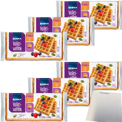 Produktbild von Edeka glutenfreie Volleiwaffeln Waffel 24 Stück (6x100g Pakung) + usy Block