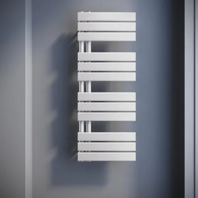 Produktbild von SONNI Vertikal Heizkörper Design Paneelheizkörper Einlagig Weiß 1038×400mm Wasserbeheizt oder elektrisch beheizt ohne Heizstab