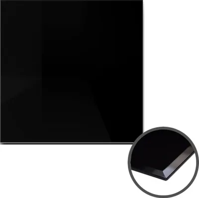 Produktbild von HOOZ Funkenschutzplatte – ESG Sicherheitsglas 6 mm, quadratische Bodenschutz Glasplatte mit Facettenschliff, hitzebeständig bis 300 °C, Schwarz 60x60 cm