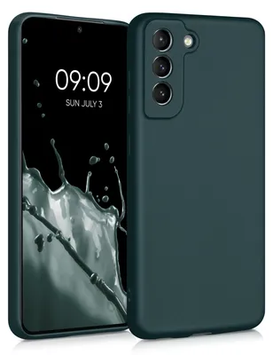 Produktbild von kwmobile Handyhülle für Samsung Galaxy S21 FE Hülle - Silikon Case metallisch schimmernd - Schutzhülle Cover - Metallic Petrol
