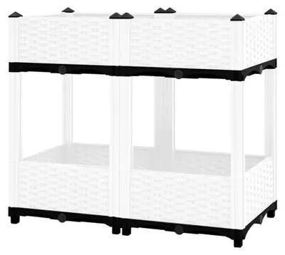 Produktbild von Hochbeet 80x40x71 cm aus Polypropylen, Palettenrahmen, Hochteich, Gemüsebeet, Kräuterregal für den Balkon, Blumenbeet, Kräuterspirale, Tomatenbeet, Pflanzhochbeet