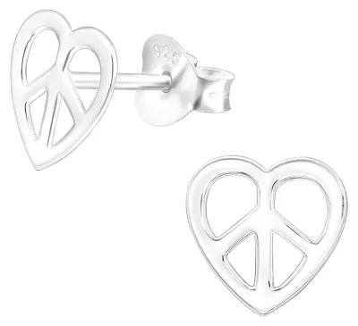 Produktbild von Peace Herz Ohrstecker 925 Sterling Silber