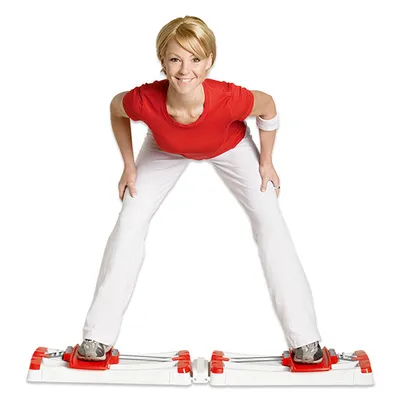 Produktbild von Stamm Bodyfit Fitnessgerät Leg Sensation FL852ADVD, rot-weiß, zur Straffung von Arm-, Bauch-, Bein- und Gesäßmuskulatur, mit einfachen Gleitbewegungen. Aufstellmaße: 115,5x29,5x9,5 cm, geklappt: 61,5x29,5x15 cm. TÜV-geprüft.