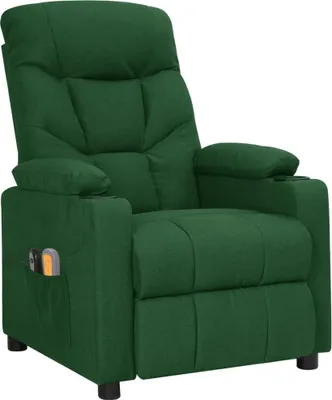 Produktbild von vidaXL Elektrischer Massagesessel Dunkelgrün Stoff