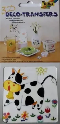 Obrázok produktu pre Nálepky Folia 3D Deco Transfers, 10 x 10 cm, motív krava