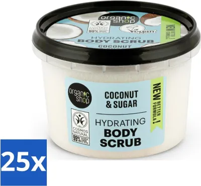 Produktbild von Organic Shop - Feuchtigkeitsspendendes Körperpeeling Kokosnuss - Tiefenpflegend - 250 ml - Vorteilspack - 25 Stücke