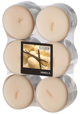 Produktbild von 12 Gala Flavour by GALA Maxi Duftlichte Ø 58 mm, 24 mm creme - Vanilla 96922 Riesen-Teelichte Duftkerzen