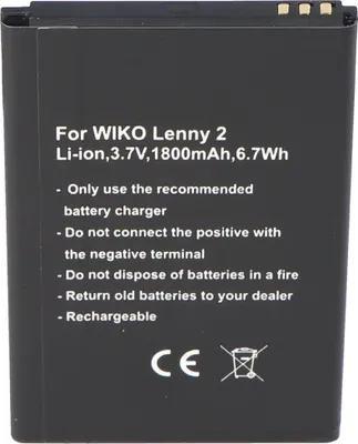Produktbild von Akku passend für den Wiko Lenny 2 Akku 5030, 3,7Volt 1800mAh mit 6,7Wh