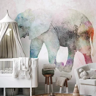 Produktbild von Vlies Fototapete - Painted Elephant 250x175 cm Tiere g-C-0267-a-a