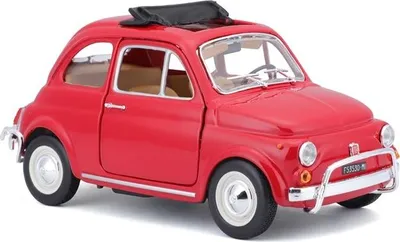 Zdjęcie produktu dla BBURAGO Fiat 500l 1968, Model samochodu miejskiego, Wstępnie zmontowany, 1:24, Fiat 500l 1968, Męski, Czerwony