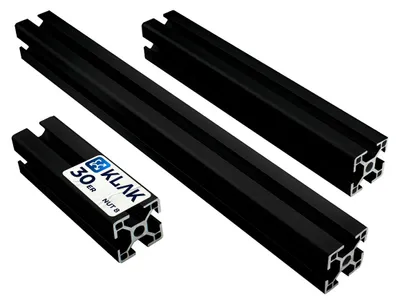 Produktbild von KLAK 30 - Aluprofil 30x30mm Nut 8 Aluminium Systemprofil Typ I schwarz 1000mm