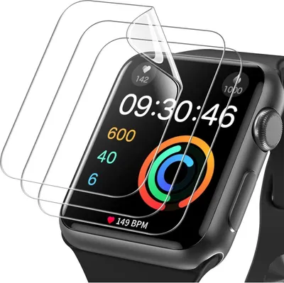 Produktbild von 2x Folia ochronna TPU Apple Watch Series 1 2 3 z osłoną ekranu 38 mm Zakrzywiona przezroczysta