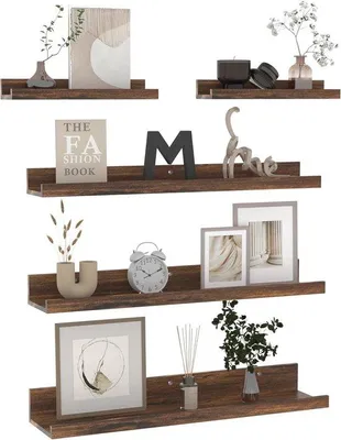 Produktbild von Famanu Wandregal Vintage Set von 5 - Stabil, für Wohnzimmer, Badezimmer, Küche