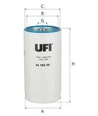 Produktbild von Kraftstofffilter UFI 24.163.00 Filtereinsatz