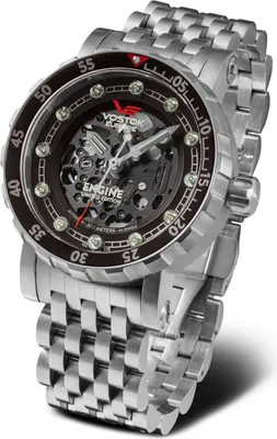 Produktbild von Vostok Europe Engine Automatik Skelett Herrenuhr mit Stahlband in Silber - Gangreserve ca. 41 Std - NH72-571A646B