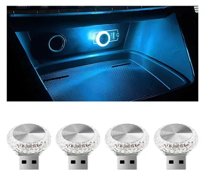 Immagine prodotto di Illuminazione ambientale a LED USB, colore blu ghiaccio, confezione da 4 pezzi