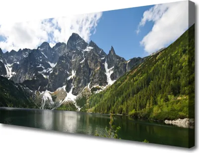 Produktbild von Tulup Leinwand-Bilder 100x50 Wandbild Canvas Kunstdruck Gebirge Berg See Landschaft