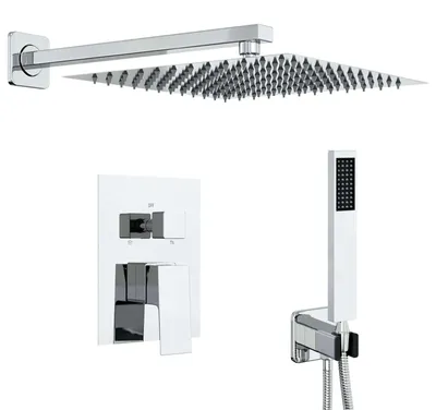 Produktbild von vidaXL Verborgenes Duschsystem (Quadrat) Silber Edelstahl 201
