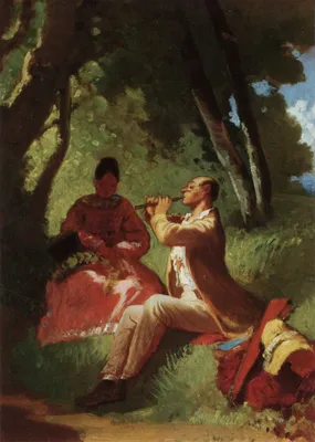 Produktbild von Kunstkarte Carl Spitzweg "Das Flötenkonzert"