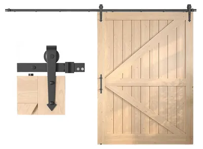 Produktbild von Barn Door Loft Schiebetürsystem Schwarz 335 cm Set, KI-generiertes Bild