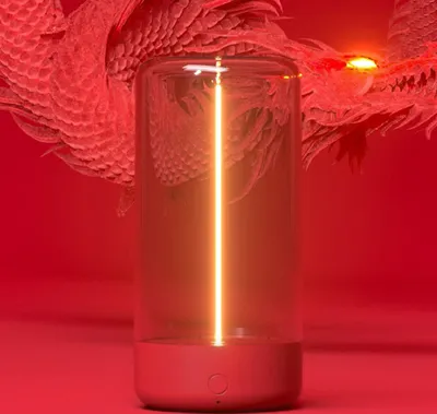 Produktbild von Tragbares Desktop-Umgebungslicht, magnetisches Filament-Campinglicht, kabellose wiederaufladbare Nachtlampe, unterstützt 3 Beleuchtungsmodi, Rot