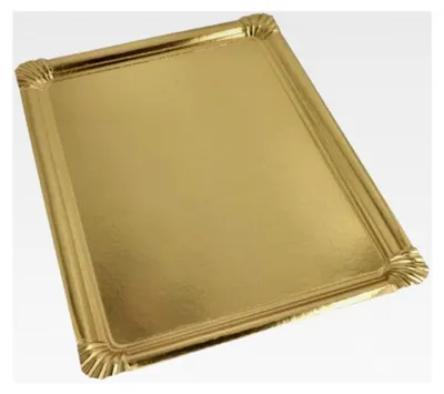 Produktbild von 5 Servierplatten, Pappe, PET-beschichtet, eckig, 34 cm x 45,5 cm, Gold