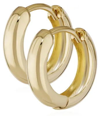Produktbild von NKlaus Klappcreolen 585 Gelbgold, rund poliert, 12,2 x 3,2 mm, Paar