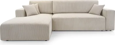 Produktbild von Ecksofa PULA Schlafsofa mit Bettkasten 279x187cm CORD (Beige) - LINKS