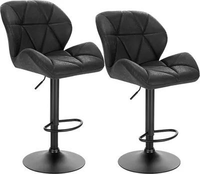 Produktbild von WOLTU 2er-Set Barhocker höhenverstellbar, drehbar, Kunstleder Stahl, Schwarz