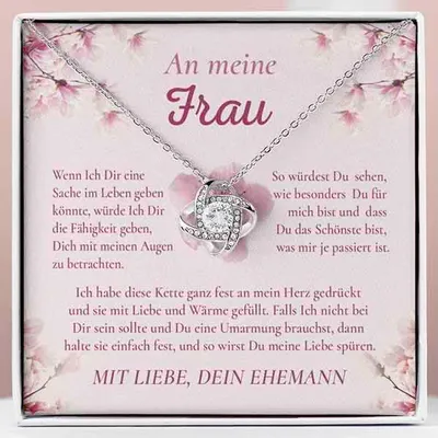 Produktbild von An meine Frau - Halskette und Anhänger plattiert mit 14 Karat Weißgold mit Zirkonia-Kristallen für Damen - EVIE