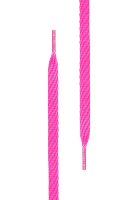 Image de Urban Classics Lacets blancs plats rose fluo - 90cm